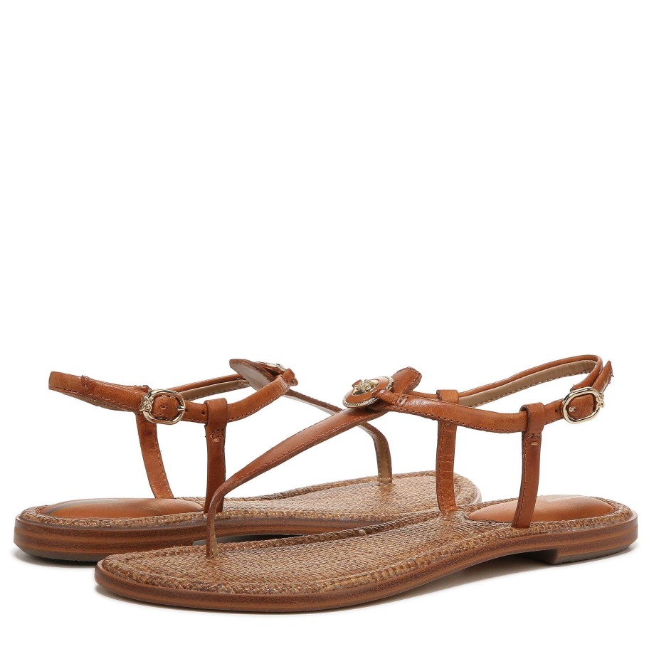 Shoes Sam Edelman | Gigi Signet Thong Sandal Saddlebrown